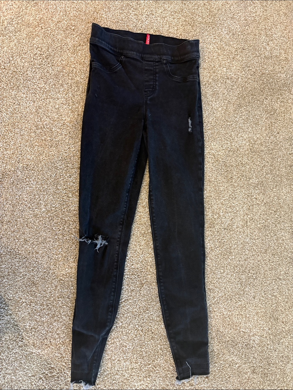 SPANX Black Women's Distressed Skinny Jeans